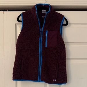 Champion Maroon Vest with Bright Blue Accents